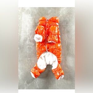 One Piece Winter, Warm,Waterproof Puffer Style Jumpsuit for XXX Dog. Orange. NWT